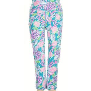 NWOT Lilly Pulitzer Luxletic 21" Weekender Legging • Turtle Wave • Sz S •Pocket